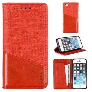 For iPhone 5 MUXMA MX109 Horizontal Flip Leather Case with Holder & Card Slot & Wallet(Red)