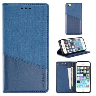 For iPhone 5 MUXMA MX109 Horizontal Flip Leather Case with Holder & Card Slot & Wallet(Blue)