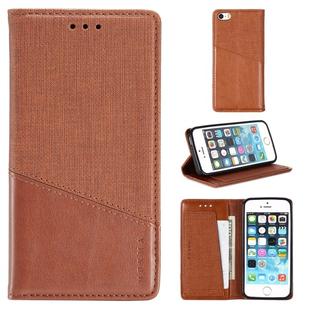 For iPhone 5 MUXMA MX109 Horizontal Flip Leather Case with Holder & Card Slot & Wallet(Brown)