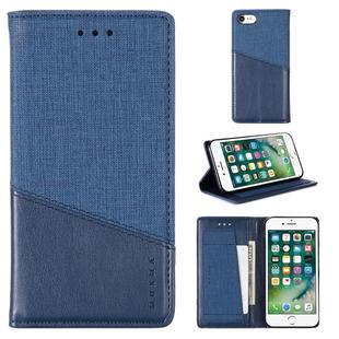 For iPhone 8 / 7 MUXMA MX109 Horizontal Flip Leather Case with Holder & Card Slot & Wallet(Blue)