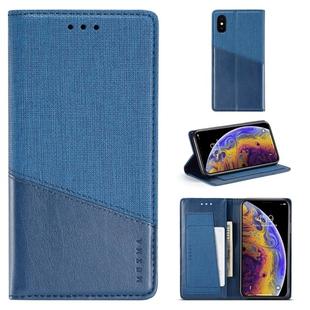 For iPhone X / XS MUXMA MX109 Horizontal Flip Leather Case with Holder & Card Slot & Wallet(Blue)