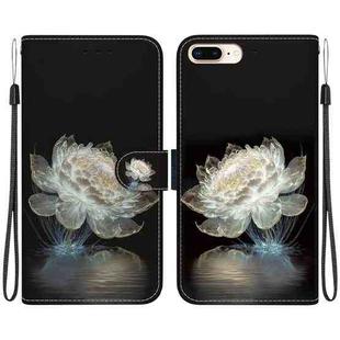 For iPhone 8 Plus / 7 Plus Crystal Texture Colored Drawing Leather Phone Case(Crystal Peony)