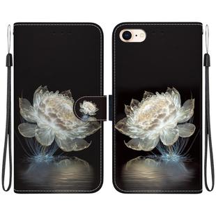 For iPhone SE 2022 / SE 2020 Crystal Texture Colored Drawing Leather Phone Case(Crystal Peony)