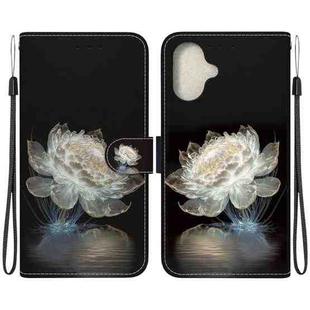 For iPhone 16 Plus Crystal Texture Colored Drawing Leather Phone Case(Crystal Peony)