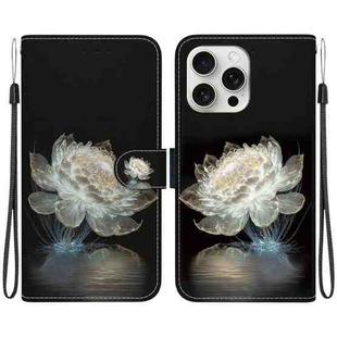 For iPhone 16 Pro Max Crystal Texture Colored Drawing Leather Phone Case(Crystal Peony)