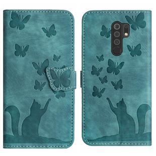 For Xiaomi Redmi Note 8 Pro Butterfly Cat Embossing Flip Leather Phone Case(Wathet)