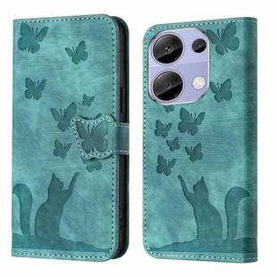 For Xiaomi Redmi Note 13 Pro 4G Butterfly Cat Embossing Flip Leather Phone Case(Wathet)