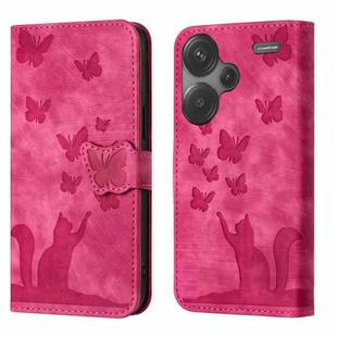 For Xiaomi Redmi Note 13 Pro+ 5G Butterfly Cat Embossing Flip Leather Phone Case(Pink)