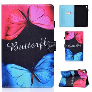 For Samsung Galaxy Tab A9 Colored Drawing Smart Leather Tablet Case(Butterfly Love)