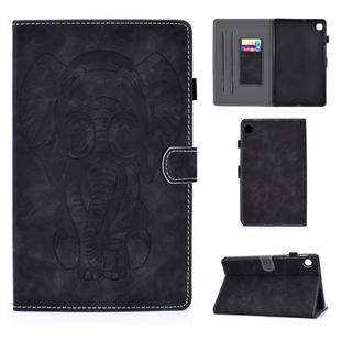 For Huawei MatePad T8 8.0 (2020) Embossed Elephant Pattern Horizontal Flip PU Leather Case with Holder & Card Slots(Black)