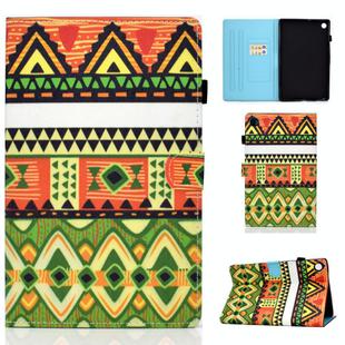 For Samsung Galaxy Tab A9 Colored Drawing Smart Leather Tablet Case(Folk-custom)