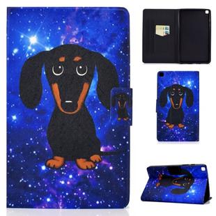 For Samsung Galaxy S6 Lite P610 / P615 Electric Pressed TPU Colored Drawing Horizontal Flip Leather Case with Holder & Card Slots & Anti-slip Strip & Sleep / Wake-up Function(Little Black Dog)