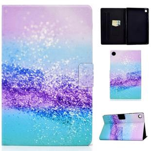 For Lenovo Tab FHD M10 Plus X606F Electric Pressed TPU Colored Drawing Horizontal Flip Leather Case with Holder & Card Slots & Anti-slip Strip & Sleep / Wake-up Function(Color Sand)