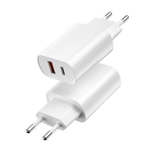 WIWU Wi-U002 Quick Series PD 20W + QC3.0 18W USB Dual Port Travel Fast Charger, EU Plug(White)