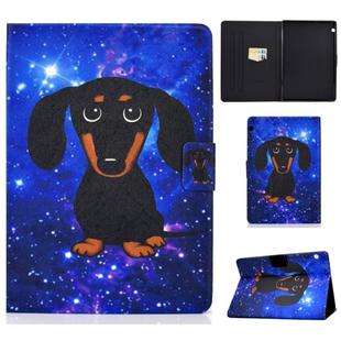 For Huawei MediaPad T3 10 Electric Pressed TPU Colored Drawing Horizontal Flip Leather Case with Holder & Card Slots & Anti-slip Strip(Little Black Dog)