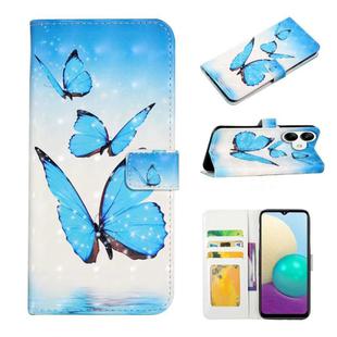 For Samsung Galaxy A04e Oil Embossed 3D Drawing Leather Phone Case(3 Butterflies)