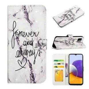 For Samsung Galaxy A22 5G Oil Embossed 3D Drawing Leather Phone Case(Words Marble)