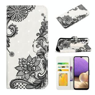 For Samsung Galaxy A32 5G Oil Embossed 3D Drawing Leather Phone Case(Lace Flower)