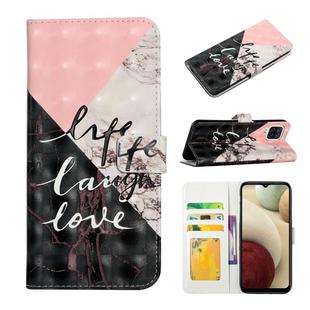 For Samsung Galaxy A12 Oil Embossed 3D Drawing Leather Phone Case(Stitching Marble)