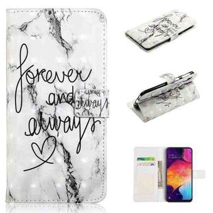 For Samsung Galaxy A40 Oil Embossed 3D Drawing Leather Phone Case(Words Marble)