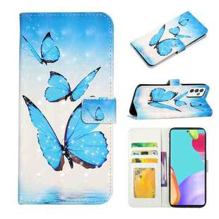 For Samsung Galaxy A82 Oil Embossed 3D Drawing Leather Phone Case(3 Butterflies)