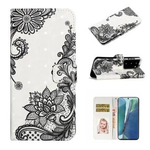 For Samsung Galaxy Note20 Oil Embossed 3D Drawing Leather Phone Case(Lace Flower)
