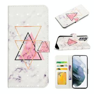 For Samsung Galaxy S21 5G Oil Embossed 3D Drawing Leather Phone Case(Triangular Marble)