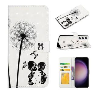 For Samsung Galaxy S23 5G Oil Embossed 3D Drawing Leather Phone Case(Couple Dandelion)