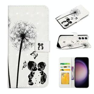 For Samsung Galaxy S23+ 5G Oil Embossed 3D Drawing Leather Phone Case(Couple Dandelion)