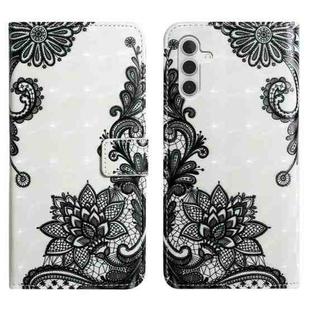 For Samsung Galaxy A25 5G Oil Embossed 3D Drawing Leather Phone Case(Lace Flower)