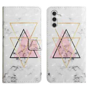 For Samsung Galaxy A25 5G Oil Embossed 3D Drawing Leather Phone Case(Triangular Marble)