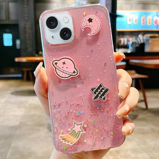 For iPhone 14 Plus Cosmic Star Laser Sequin Epoxy TPU Phone Case(Pink)