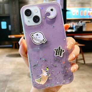 For iPhone 14 Plus Cosmic Star Laser Sequin Epoxy TPU Phone Case(Purple)