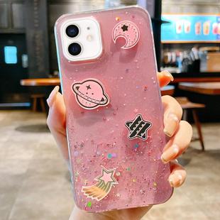 For iPhone 12 Cosmic Star Laser Sequin Epoxy TPU Phone Case(Pink)