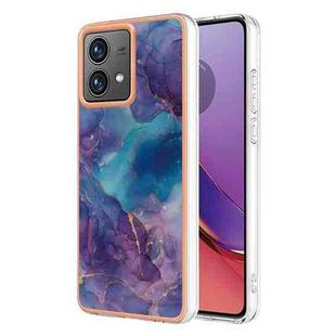 For Motorola Moto G84 Electroplating Marble Dual-side IMD Phone Case(Purple 016)