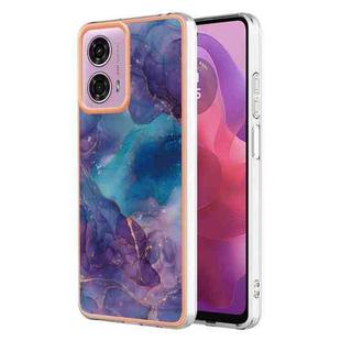 For Motorola Moto G04 / G24 4G Electroplating Marble Dual-side IMD Phone Case(Purple 016)