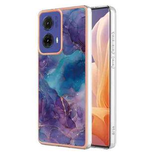 For Motorola Moto G85 Electroplating Marble Dual-side IMD Phone Case(Purple 016)