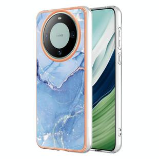 For Huawei Mate 60 Electroplating Marble Dual-side IMD Phone Case(Blue 018)