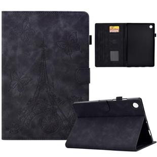 For Samsung Galaxy Tab A9 Embossed Tower Flip Leather Tablet Case(Black)