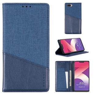 For OPPO A3s MUXMA MX109 Horizontal Flip Leather Case with Holder & Card Slot & Wallet(Blue)
