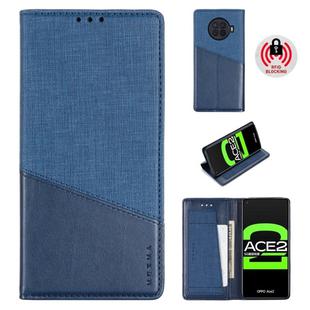 For OPPO Ace2 MUXMA MX109 Horizontal Flip Leather Case with Holder & Card Slot & Wallet(Blue)