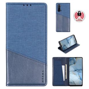 For OPPO Reno3 MUXMA MX109 Horizontal Flip Leather Case with Holder & Card Slot & Wallet(Blue)