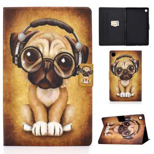 For Samsung Galaxy Tab A9 Electric Pressed Colored Drawing Leather Tablet Case(Dog)