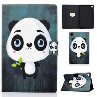 For Samsung Galaxy Tab A9+ Electric Pressed Colored Drawing Leather Tablet Case with Sleep / Wake-up Function(Panda)