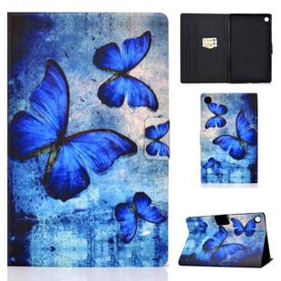 For Samsung Galaxy Tab A9 Electric Pressed Colored Drawing Leather Tablet Case(Retro Butterflies)