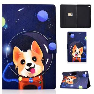 For Samsung Galaxy Tab A9 Electric Pressed Colored Drawing Leather Tablet Case(Space Dog)