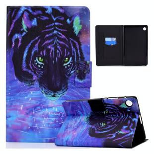 For Samsung Galaxy Tab A9 Electric Pressed Colored Drawing Leather Tablet Case(Starry Sky Lion)