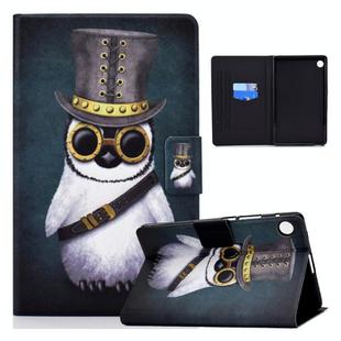 For Samsung Galaxy Tab A9+ Electric Pressed Colored Drawing Leather Tablet Case with Sleep / Wake-up Function(Penguin)