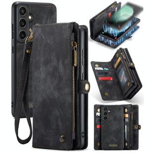 For Samsung Galaxy S23 FE CaseMe 008 Multifunctional Zipper Wallet Leather Phone Case with Lanyard(Black)