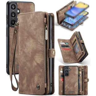 For Samsung Galaxy A15 5G CaseMe 008 Multifunctional Zipper Wallet Leather Phone Case with Lanyard(Brown)